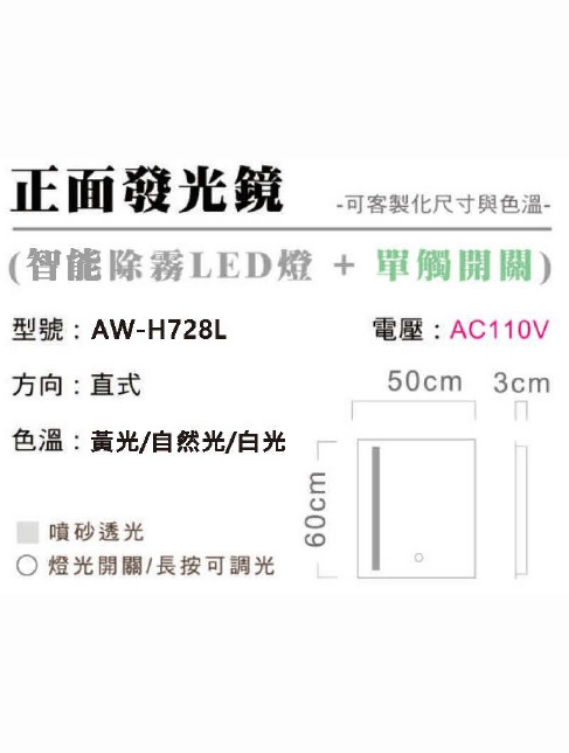 正面發光鏡AW-H728L